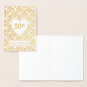 Echte Goud Grote Gatsby Art Deco 50ste verjaardag Folie Kaarten (Display)