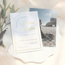 Echte Gouden Boog Elegante Typografie Foto Bruilof