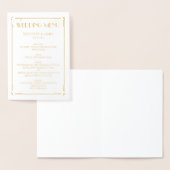 Echte gouden folie Art Deco bruiloftsmenu kaarten (Display)