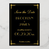 Echte gouden folie Art Deco Sla de datum kaarten (Voorkant)