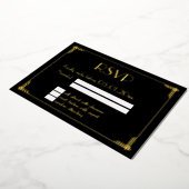 Echte gouden folie Art Deco Trouw RSVP Kaarten (Gedraaid)