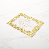 Echte Gouden Folie Bloemen Botanische Huwelijk RSV Folie Uitnodiging Briefkaart (Gedraaid)