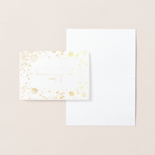 Echte Gouden Folie Bloemen Botanische Trouwplaats Folie Kaarten (Display)
