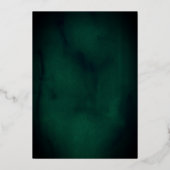 Echte Gouden Folie Bloemen Kant Script Emerald Wed Folie Uitnodiging (Achterkant)