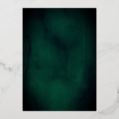 Echte Gouden Folie Bloemen Kant Script Emerald Wed Uitnodiging (Achterkant)