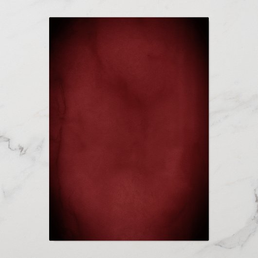 Echte Gouden Folie Bloemen Kant Script Rood Huweli Folie Uitnodiging (Achterkant)