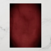 Echte Gouden Folie Bloemen Kant Script Rood Huweli Uitnodiging (Achterkant)