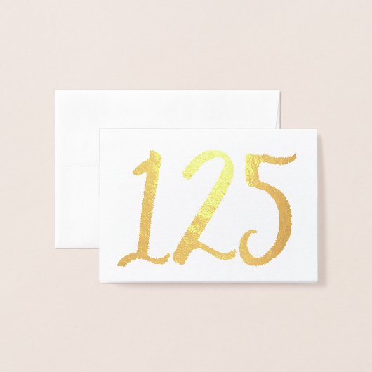 Echte gouden folie Bruiloft Tafel Nummers Kaart Wi (Voorkant met envelop)