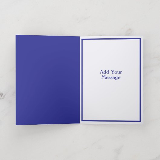 Echte Gouden Folie Custom Blauw Gevouwen Kaart (Binnenlaag)