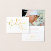 ECHTE Gouden Folie DANK U Baby shower Fotokaart Folie Kaarten (Display)