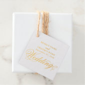 Echte gouden folie Elegant Klasse Luxe Witte Trouw Bedankjes Labels (Met doos)