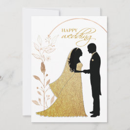 Echte gouden folie Elegante bladeren Krans Monogra Kaart