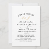 Echte gouden folie Elegante bladeren Krans Monogra Kaart (Achterkant)