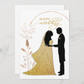 Echte gouden folie Elegante bladeren Krans Monogra Kaart (Voorkant / Achterkant)