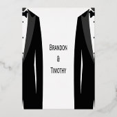 Echte gouden folie Elegante Gay Trouw RSVP Kaarten (Achterkant)