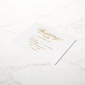 Echte gouden folie Elegante Luxe Witte bruiloft RS Uitnodiging Briefkaart (Gedraaid)