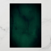 Echte Gouden Folie Emerald Bloemen Kant Script Wed Folie Uitnodiging (Achterkant)