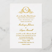 Echte Gouden Folie Formele Monogram Kalligrafie Br Folie Uitnodiging (Voorkant)