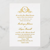 Echte Gouden Folie Formele Monogram Kalligrafie Br Uitnodiging (Voorkant)