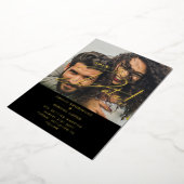 Echte gouden folie foto-overlay save-the-date-huwe folie uitnodiging (Gedraaid)