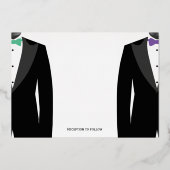 Echte gouden folie gay trouw uitnodiging groen en  (Achterkant)