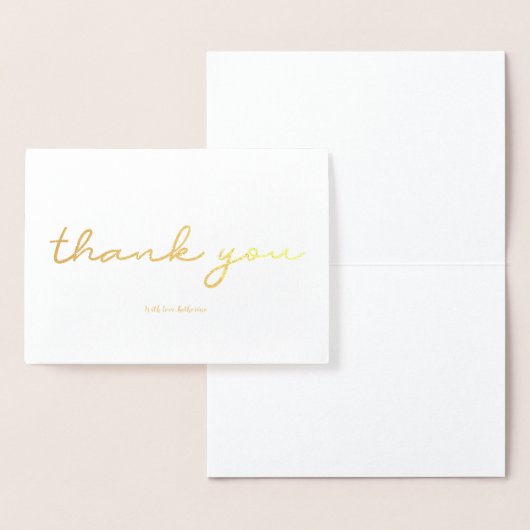 Echte Gouden Folie Gepersonaliseerde Elegant Dank  Folie Kaarten (Display)