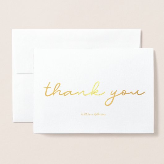 Echte Gouden Folie Gepersonaliseerde Elegant Dank  Kaarten (Voorkant met envelop)