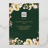 Echte Gouden Folie Groen Save the Date Huwelijk Fo Uitnodiging (Achterkant)