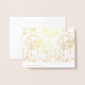 Echte gouden folie hand getrokken bloemen dank je folie kaarten (Met envelop)