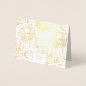 Echte gouden folie hand getrokken bloemen dank je folie kaarten (Voorkant)