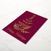 Echte Gouden Folie Kerstboom Feestdagenkaart (Gedraaid)