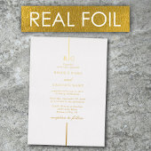 Echte gouden folie minimalistische elegante monogr folie uitnodiging