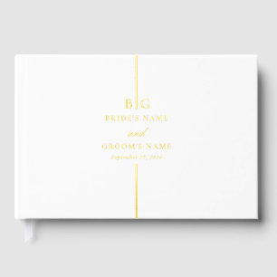 Echte gouden folie minimalistische elegante monogr gastenboek