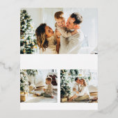 Echte Gouden Folie Moderne Foto Religieuze Kerstmi Folie Feestdagen Briefkaart (Voorkant)