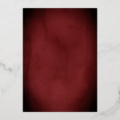 Echte Gouden Folie Rood Bloemen Kant Script Weddin Folie Uitnodiging (Achterkant)