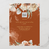 Echte gouden folie terracotta save the date bruilo folie uitnodiging (Achterkant)