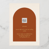Echte gouden folie terracotta save the date trouwk folie uitnodiging (Achterkant)