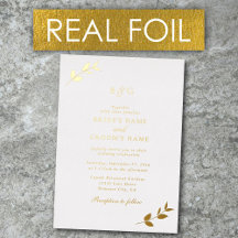 Echte gouden folie verlaat elegante monogram bruil