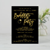 Echte gouden folie vrijgezellenfeest uitnodigingen (Staand Voorkant)