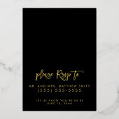 Echte gouden folie vrijgezellenfeest uitnodigingen (Achterkant)