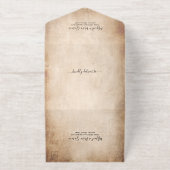  Echte Gouden Folie Zwart en Rode Quinceanera All In One Uitnodiging (Buiten)