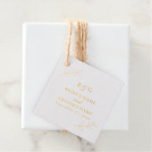 Echte gouden folieblaadjes Elegant monogram bruilo Bedankjes Labels (Met doos)
