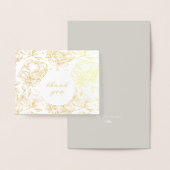 Echte Gouden Foliebloemen Bedankt Folie Kaarten (Display)