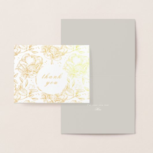 Echte Gouden Foliebloemen Bedankt Folie Kaarten (Display)