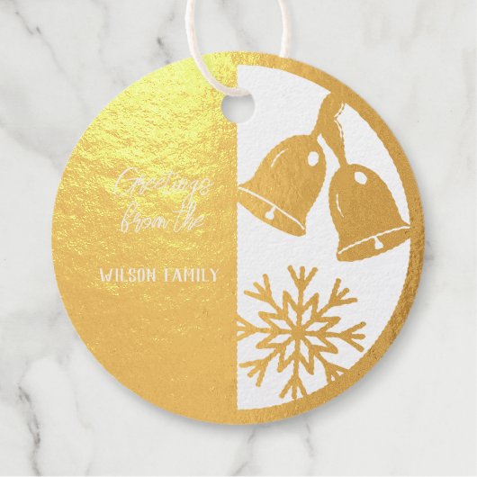 Echte gouden kerstballonnen bedankjes labels (Voorkant)