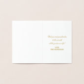 Echte gouden Kerstmis & Gelukkig Nieuwjaar Script Folie Kaarten (Binnen)