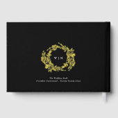 Echte Gouden Klassieke Elegante Krans Bruiloft Gastenboek (Achterkant)