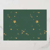 ECHTE Gouden Sterren Kersrood Foto Prettig Kerstfe Folie Feestdagenkaart (Achterkant)