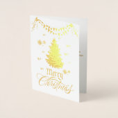 Echte Gouden Zalige Kerstwensen Aangepaste Foto Folie Kaarten (Voorkant)