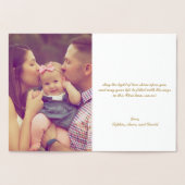 Echte Gouden Zalige Kerstwensen Aangepaste Foto Folie Kaarten (Binnen)